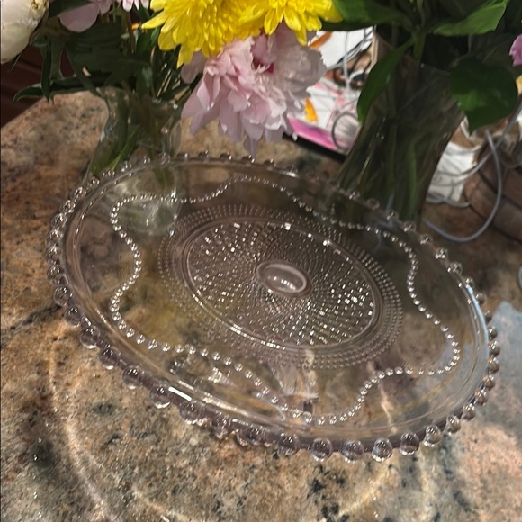 Vintage Glass Cake Stand - Pink - Picture 8 of 8